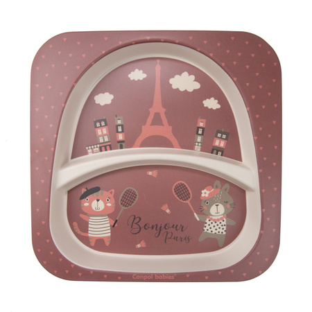 Canpol Babies Bonjour Paris Zestaw Naczyń 5 Elementów Bordowy 9/227_red 