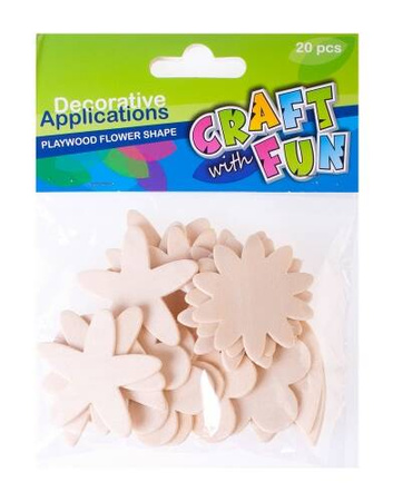 Craft With Fun Ozdoba Drewniane Kwiaty Naturalne 20szt