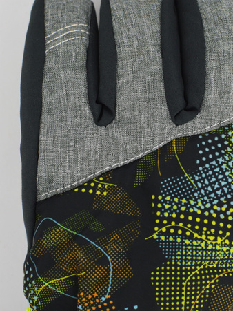 Noviti Rękawiczki Narciarskie 5P Chłopięce Żółte Wzory Rozmiar 16