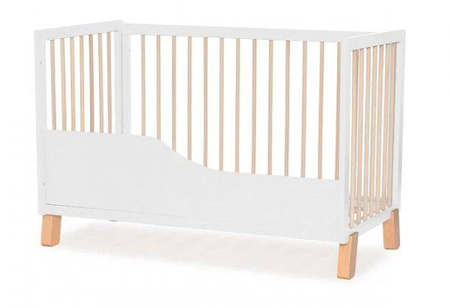 Kinderkraft Lunky XL Łóżeczko Drewniane Barierka White