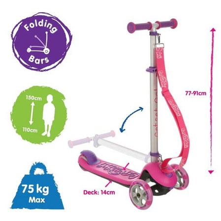 Trunki Składna Hulajnoga Duża Różowa