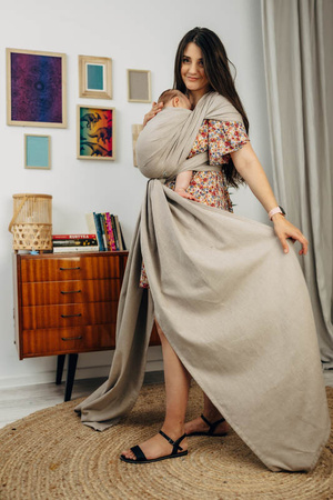 LennyLamb Chusta Do Noszenia Dzieci, Tkana Splotem Skośno-Krzyżowym (100% Bawełna) 4,6m roz M - Peanut Butter 