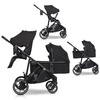 Easy Go Duoflex Wózek Głęboko-Spacerowy Bliźniaczy Rok po Roku Ebony Black 1 Siedzisko 1 Gondola