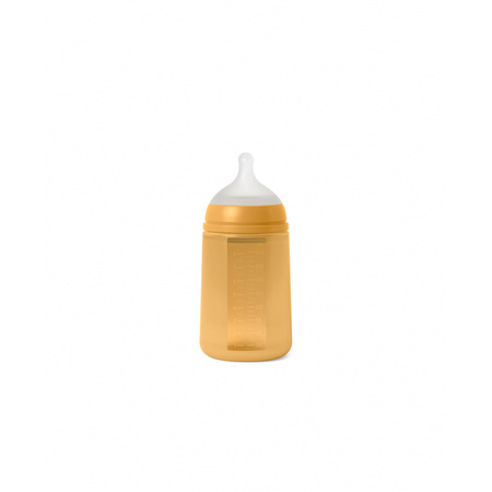 Suavinex SX Pro All Silicone Butelka Silikonowa Średni Przepływ 240ml Colour Essence Musztardowa