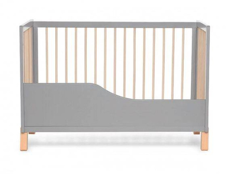 [OUTLET]  Kinderkraft Lunky XL Łóżeczko Drewniane Barierka Grey