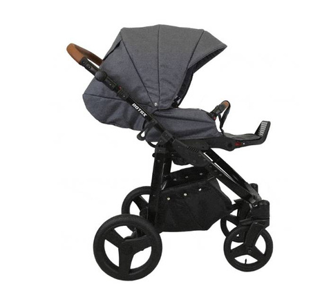 Kunert Rotax Wózek Głęboko-Spacerowy Grafit + Len Biała Rama Koła Żelowe