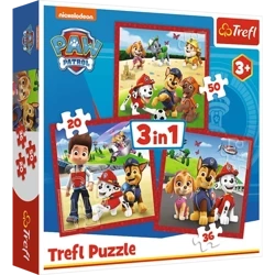 Trefl Puzzle 3w1 Psi Patrol Wesołe Pieski Paw Patrol
