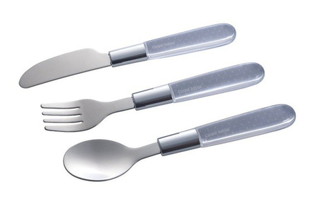 Canpol Metalowe Sztućce Dla Dzieci (łyżka, Widelec, Nóż) 9/477 białe/szare