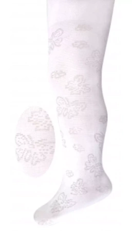 Milusie Rajstopy Dziewczęce Żakardowe Rozmiar 68-86 Białe