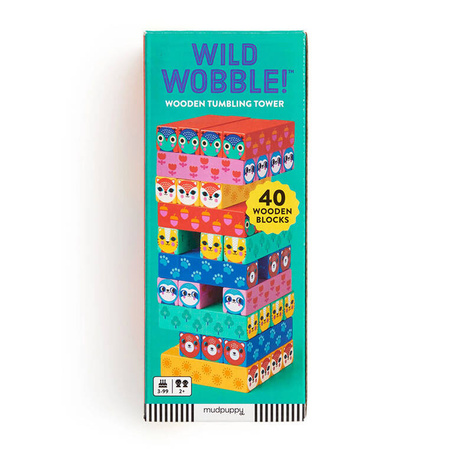 Mudpuppy Drewniana gra zręcznościowa Chwiejąca się wieża 3+