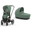 Cybex Priam 4.0 Wózek Głęboko-Spacerowy + Fotelik Samochodowy Cloud T 0-13kg + Baza T Leaf Green 