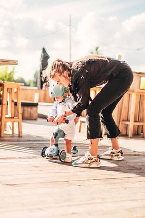 Scootandride Highwaykick 1 Jeździk i Hulajnoga 2w1 1-5 Lat + Scootandride Kask Dla Dzieci S-M Steel