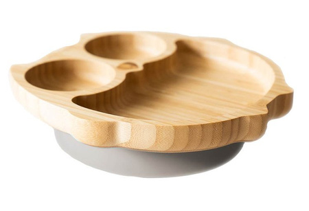 Eco Rascals Miseczka Bambusowa z Przyssawką Sowa Szara