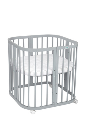 [OUTLET] Waldin Łóżeczko Dziecięce 7w1 z Materacem Szare