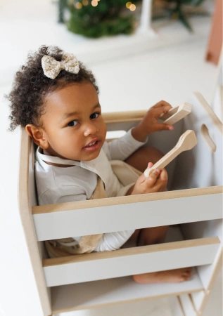 Baby Wood Kitchen Helper Comfort Kaszmirowy