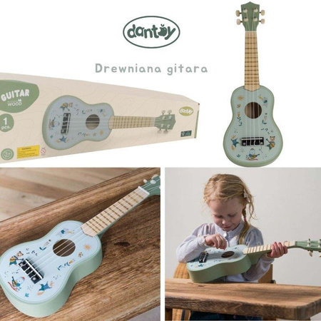 Dantoy Drewniana gitara dla dzieci