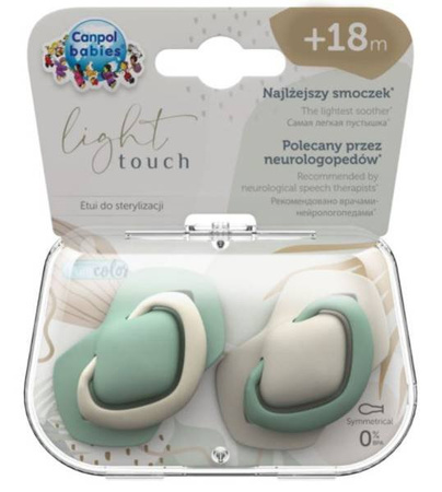 Canpol Babies Smoczek Silikonowy Symetryczny Pure Color  18m+ 2szt. 22/657_bei Beige
