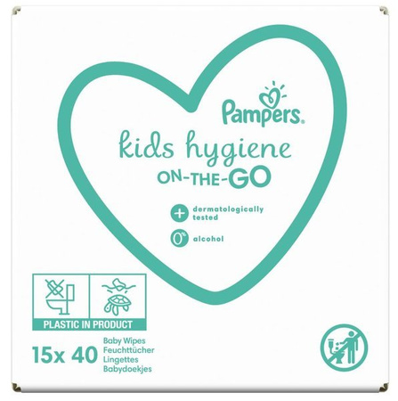 Pampers On The Go Chusteczki Nawilżane 15x40 szt