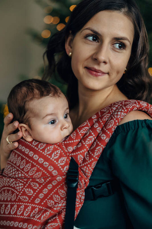 LennyLamb Nosidełko LennyLight Z Tkaniny Żakardowej 100% Bawełna, Rozmiar Standard - Pawi Ogon Holiday