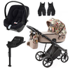 Adamex Porto Wózek Głęboko-Spacerowy 2w1 Flowers FL-5 + Cybex Aton B2 i-Size Fotelik 0-13kg + Baza + Adaptery
