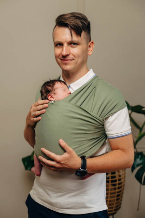 LennyLamb Chusta Do Noszenia Dzieci, Elastyczna - Rozmiar Standardowy 5.0m (100% Bawełna) Sage