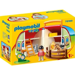 Playmobil Zestaw z figurkami 1.2.3 70180 Moja przenośna stajnia