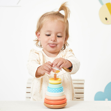 Janod Układanka piramida drewniana Gniazdko Pure 12 m+