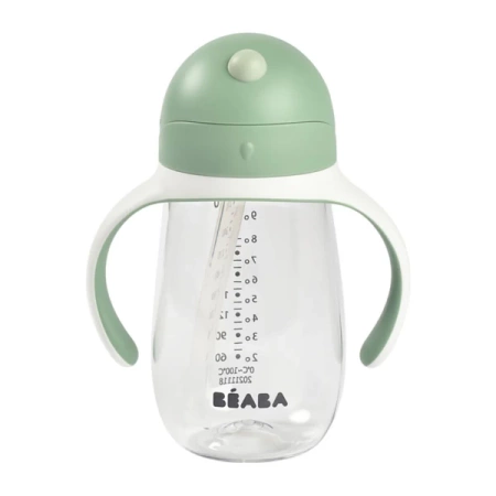 Beaba Bidon Niekapek Tritanowy ze Słomką 300 ml Sage Green 8m+