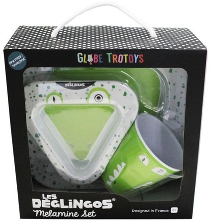 Deglingos Komplet do Karmienia z Melaminy  Aligator