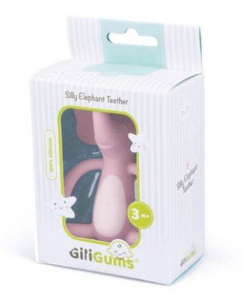 GiliGums Gryzak Silikonowy Zwariowany Słonik 3m+ Różowy