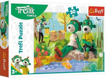 Trefl Puzzle 30 el. Trefliki nad stawem. Rodzina Treflików