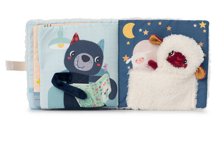 LILLIPUTIENS Książeczka aktywizująca z mini-przytulanką Dobranoc Owieczka Yvon 12 m+