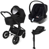 Muuvo Quick 4.0 Wózek Głęboko-Spacerowy Classic Black + Cybex Aton B2 i-Size Fotelik Samochodowy 0-13kg + Baza One Volcano Black