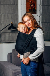 LennyLamb, Chusta do noszenia dzieci, mała jodełka czarny Heban