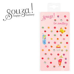 Souza! Kolczyki samoprzylepne Owoce 45 szt. (opakowanie zbiorcze 12 kompletów)