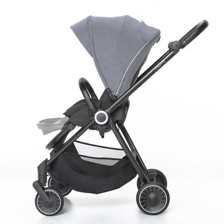 Espiro Galaxy Wózek Głęboko-Spacerowy + Gondola Una + Adaptery Zestaw 2w1 07 Gray Center + Graphite Street