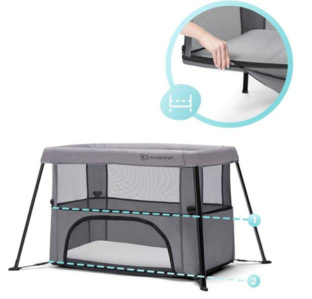 Kinderkraft Movi Łóżeczko Turystyczne  Grey