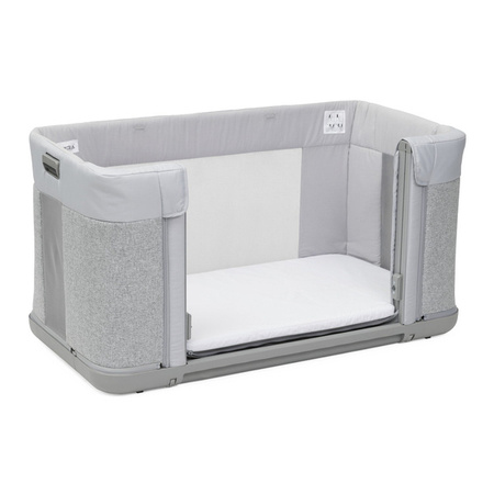 Chicco Next2Me Forever Łóżeczko Dostawne 3w1 do 22kg Ash Grey + Prześcieradło 2szt Pink Pois