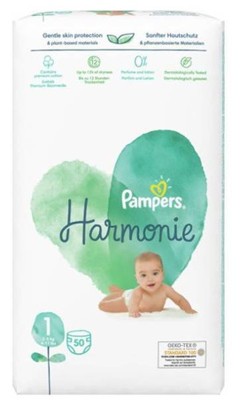 Pampers Pure Harmonie  Pieluchy r.1 50szt. rozmiar 1 2-5 kg 50szt