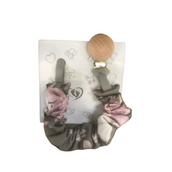 Baby in World Zawieszka do Smoczka Bawełna Grey Rose