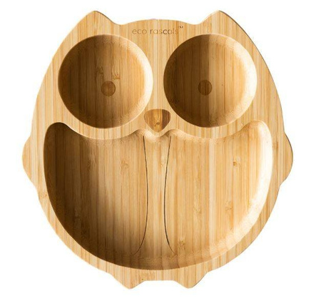 Eco Rascals Miseczka Bambusowa z Przyssawką Sowa Niebieski