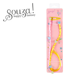 Souza! Spinki do włosów doczepiane warkoczyki serduszka różowe Ulla 2 szt.