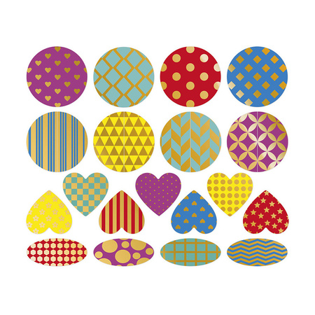 Janod Duże naklejki na arkuszach 150 szt. Figury geometryczne 18m+