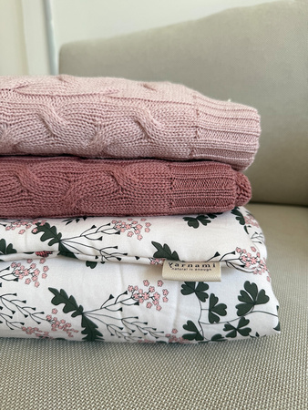 Puuki Yarnami Arendelle Kocyk z Wełny Merino - Delikatny Róż