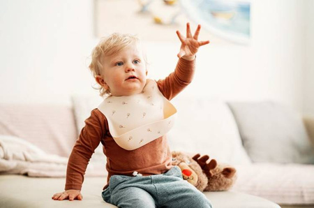 Petite&Mars Sam Śliniak Silikonowy  Beige Dandelion