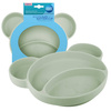 Canpol Babies Silikonowy Trójdzielny Talerzyk z Przyssawką 51/401_gre Zielony