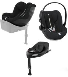 Cybex Sirona G I-Size Fotelik 0-20kg Plus Moon Black + Cybex Cloud G I-Size Fotelik 0-13kg Plus Moon Black + Cybex Baza G Black