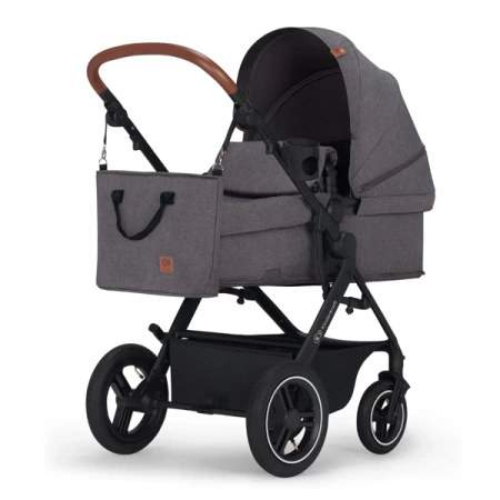 Kinderkraft B-Tour Mink Pro Wózek Głęboko-Spacerowy + Fotelik 0-13 kg Zestaw 3w1 Dark Grey