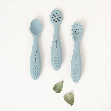 Olmitos Sztućce Sylikonowe Niebieskie