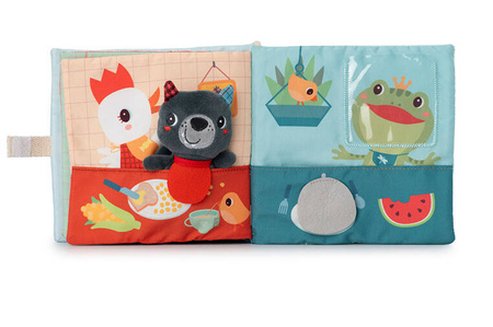 LILLIPUTIENS Książeczka aktywizująca z mini-przytulanką Smacznego! Wilk Louis 12 m+